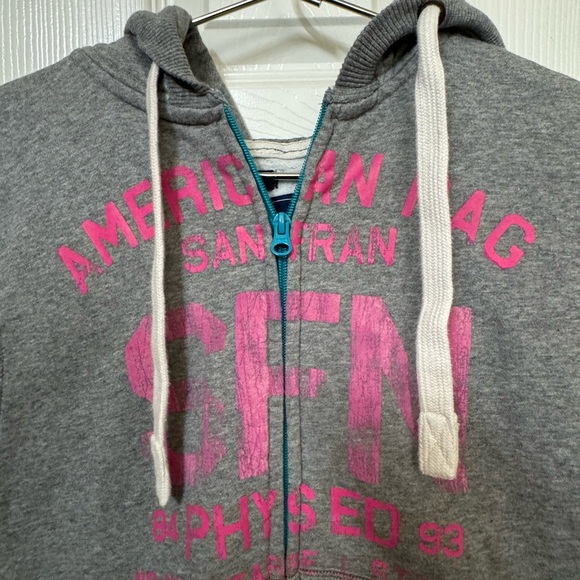 American Rag Hoodie Vest San Francisco CA SFN Phys Ed Pink Text Men’s XL - Picture 4 of 10